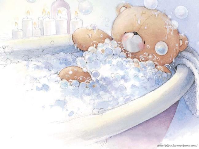 wallpaper baby cartoon. aby-bear-in-bathtub-cartoon-